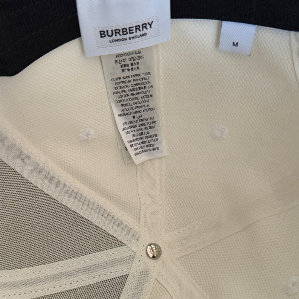 Burberry Canvas TB Monogram Baseball Cap with white/black Trim - Picture 6 of 8